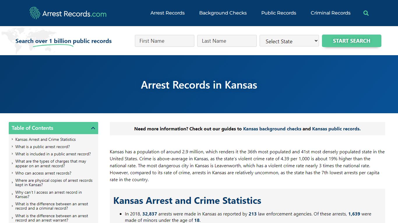 Kansas Arrests Records - Criminal, Warrant and Background Check Data for KS